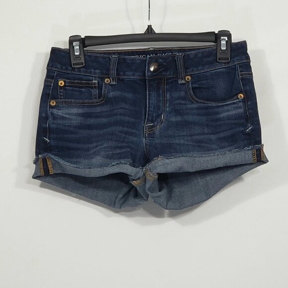 American Eagle  Super Stretch Shortie  Denim Jean Shorts  Women's Size 4 - Picture 1 of 4
